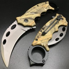 CS:GO Tactical Karambit Spring Assisted Open Blade Folding Pocket Knife Claw EDC picture