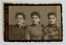 LATE 1800'S ANTIQUE CABINET CARD PORTRAIT THREE WOMEN NYC HERSEY picture
