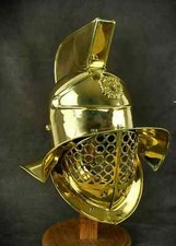 Medieval Brass Gladiator Roman Fighter Helmet Armor Halloween Costume Gift picture