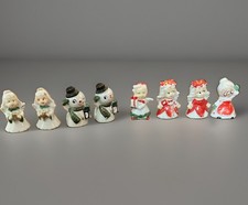 Vintage Set 8 Commodore Japan Ceramic Christmas Card Place Settings No Box picture