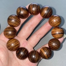 20mm*12  Natural Grade A Wood Tiger Skin Pattern Bracelet Men Gift Lucky Jewelry picture