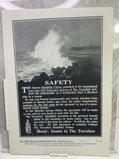 1914 Vintage Black & White Printed Advertisements, Travelers Insurance Co. picture
