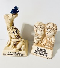 Vintage 1968 R&W Berries #763 & 1970 Paula W-138 Resin Figurines 2pc Retro Decor picture