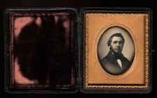 1/6 Sealed Daguerreotype Photo Bearded Man Southworth & Hawes? 1850s Boston Men picture