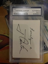 Jimmy & Rosalyn Carter Signed Cut Autograph PSA picture