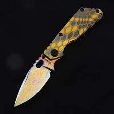 M390 Tactical Titanium Pocket Folding Knife TC4 Custom Anodized Snake Handle picture