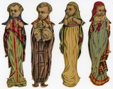 1870s-80s Die Cut Oddballs Babies Baby Stilts Wierd Odd lot of 4 F141 picture