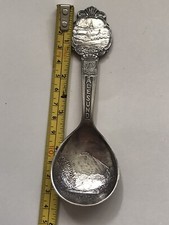 Burgundy Kirke Alesund Norway Souvenir Spoon Aksla Mountain 40 NM 5 1/4