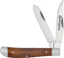 Remington Woodland Trapper Folding Pocket Knife - Checkered Wood Handle picture