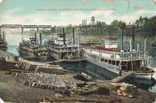 Postcard Nashville Tenn TN Wharf Scene Cumberland River DB Antique picture
