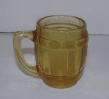 Vintage Amber Whiskey Barrel Glass Shot Glass picture