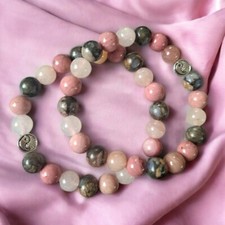 Pretty Handmade Crystal Bead Bracelet Llianite, Rhodonite & Morganite picture