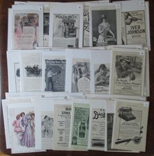 LOT of 71 OLD ADs - (1902 - 1919) - REVOLVER / CAMERA / SHOE / CAR / CLOTHES Etc picture