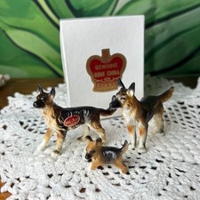 NIB Vintage Ruben's Original Bone China Japan German Shepherd Family Miniatures picture