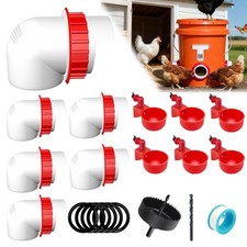 6-Port DIY Chicken Feeder and Waterer Kit, No-Waste Automatic Gravity Poultry Fe picture