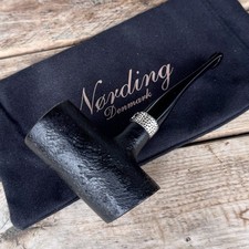 Erik Nording Classic Silver Sandblasted Tall Poker Briar Tobacco Pipe - NEW picture