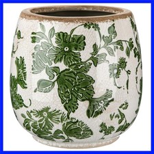Ceramic Planter Ice Crackle Drainage Holes,Vintage Green Style picture