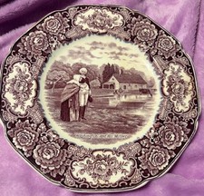 Vintage 1932 Crown Ducal George Washington Bicentenary Plate Mulberry  picture
