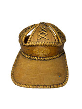 Vintage Handmade Russian Birch Bark Beresta Hat TOMSK Siberia Folk Art Cap picture