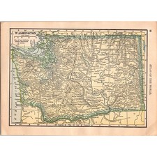 Vintage Map of Washington and Oregon 1910 Map SL1 picture