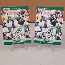 1990 Pro Set CRIS CARTER #246 (Lot of 2) NFL HOF Philadelphia Eagles WR picture