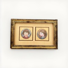 Edna Hibel Henrietta & Thomas Porcelain Miniatures Kaiser W Germany COA 1981 picture