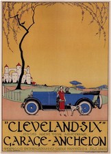 Cleveland Six Vintage Car Poster c1930s 🚗 - 24x32” picture
