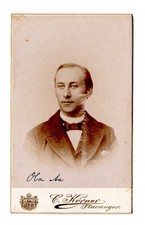 Antique CDV Gorgeous Eyes Academia Man Photo C. Korner Studio Stavanger Norway picture