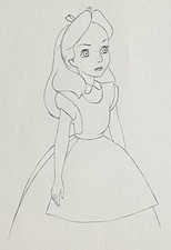 1951 RARE DISNEY ALICE IN WONDERLAND ORIGINAL PRODUCTION ANIMATION DRAWING CEL picture