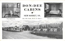New Market VA Don-Dee Cabins US Route 11 Linen Postcard 1930s Unused picture