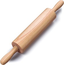 Wooden Rolling Pin 17.6 Inch with Rotating Large (17.6 Inches), Brown picture