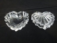 Crystal Glass Covered Shell Trinket Dish or Box Vanity  picture