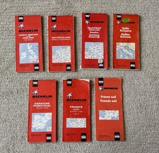 Lot of 7 Michelin Road Maps Europe Vintage 1970s  - 1980s France Spain Germany picture
