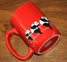 Panda Express Chinese Kitchen Restaurant Coffee Mug Red - Panda Bears on Bicycle picture