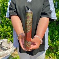 1.52LB Natural Dragon Blood Column Obelisk Crystal Column Wand Point Healin picture