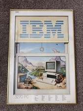 Original Vintage IBM 3270 PC Poster - Signed By Artist T. E. Breitenbach - 1985 picture