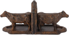 Cow Bookends Decorative, Farmhouse Antique Book Ends, Set of 2 picture