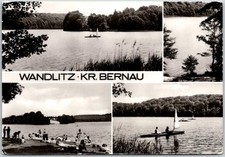 Lake Scenes with People Boating and Swimming in Wandlitz Kr Vintage Postcard picture