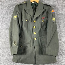 VTG US Army Coat Mens 36S Green Wool Seventh Army Patch Specialist AG44 Korean picture