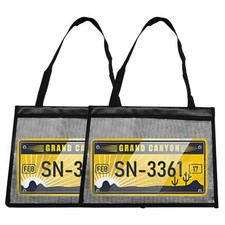 2x Clear License Plate Holder Waterproof Hanging Strap Dealer Test Drive Tag Bag picture