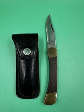 Vintage G96 Brand Model 960 Hunter Pocket Knife Plain Edge Leather Belt Sheath picture