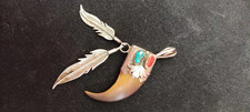VINTAGE native american 100% real claw penant picture