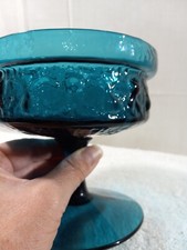 Vintage Stelvia Wayne Husted Antigua line Teal blue apothecary jar Textur NO TOP picture