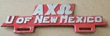 RARE  UNIVERSITY OF NEW MEXICO ALPHA CHI OMEGA LICENSE PLATE TOPPER  HTF picture