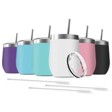 Deitybless 6 Pack 12 oz Stainless Steel 6 Count (Pack of 1), Assorted Colors picture