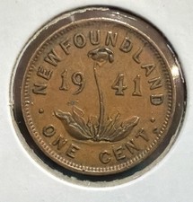 1941-C Newfoundland-Canada 1 Cent Bronze Coin -KM#18-MINTAGE=827,662 picture