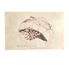 Antique 1909 Lady Fortune Playing Card Hat Postcard Aberdeen SD Postmark picture