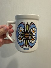 Vintage PETER MAX Psychedelic Floral Coffee Mug 1960's Iroquois China Syracuse picture