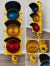 LFE Corporation Vintage 1949 3-Light Traffic Signal Head w/ Visors R/Y/G picture