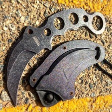 TACTICAL COMBAT KARAMBIT NECK KNIFE Survival Hunting BOWIE Fixed Blade New picture